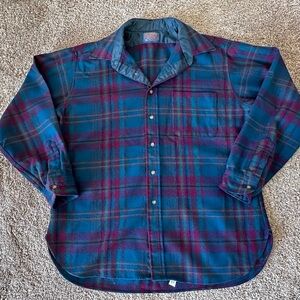 Vintage Pendleton Blue and Purple Plaid Casual Shirt